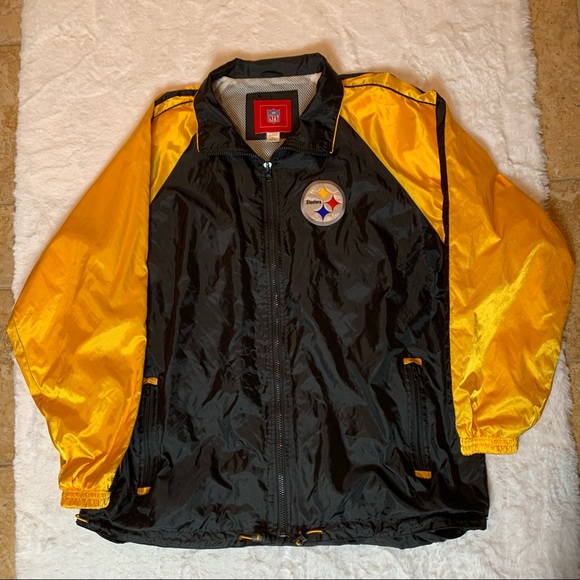 NFL Other - Pittsburgh Steelers NFL Nylon Windbreaker Jacket Black Yellow Sz 2XL